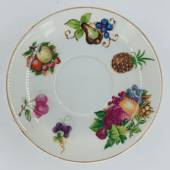 Fruit Tea Cup Saucer Plate Japan 1950s Berries Motif Orchard Demitasse China - Picture 7 of 7